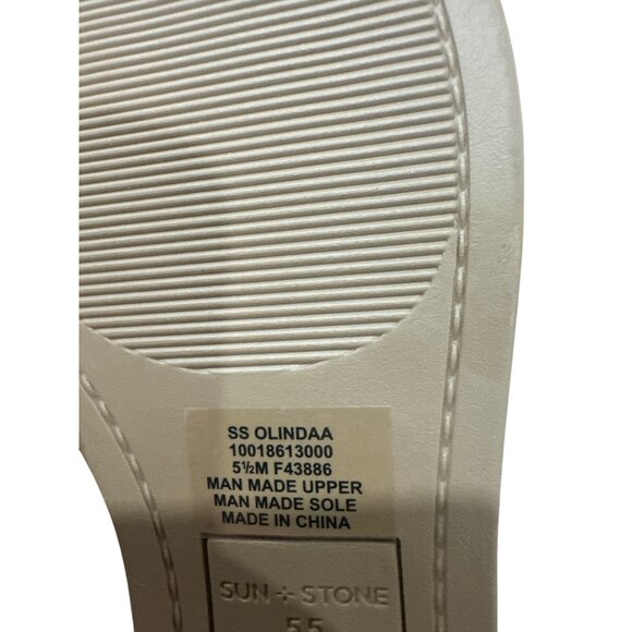 Sun + Stone Olindaa Brown Studded T-Strap Gladiator Sandals - Picture 4 of 5